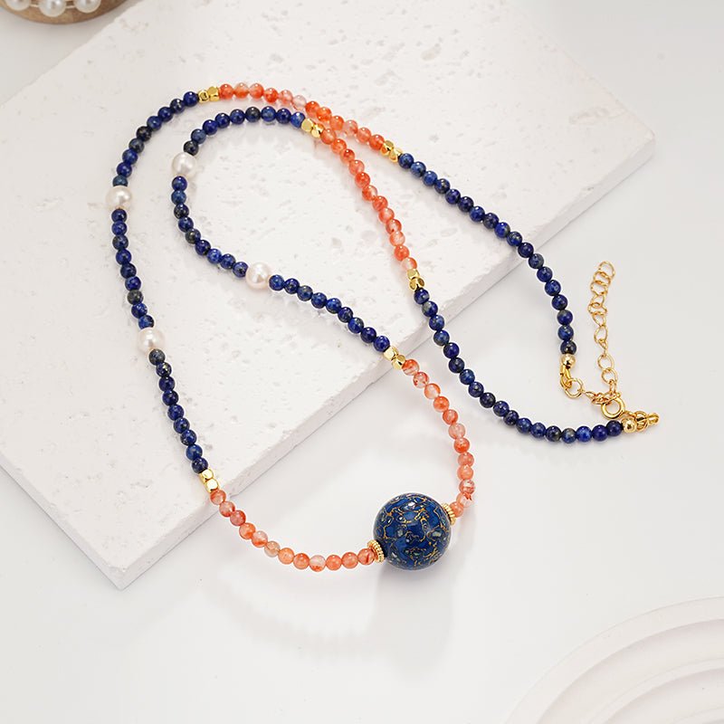Dreamy Azure and Scarlet Necklace - Magic Bonus