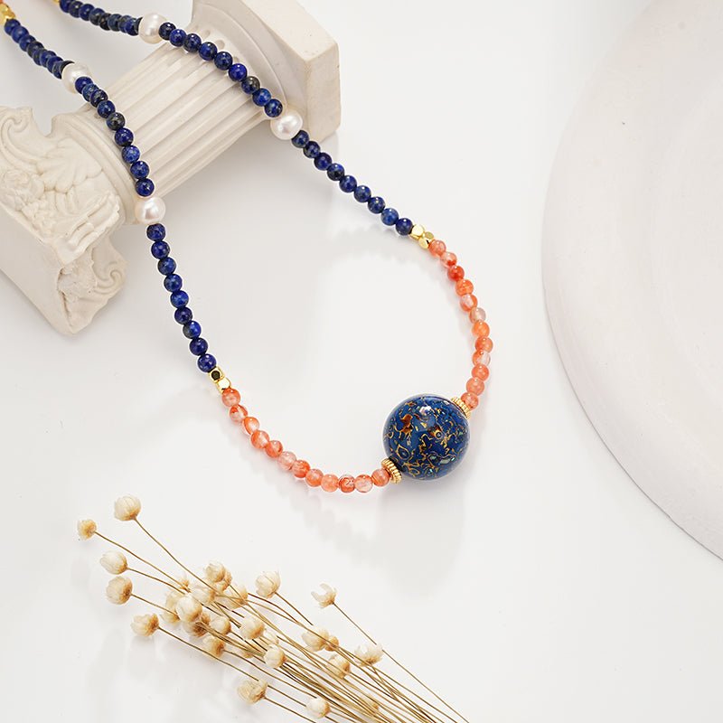 Dreamy Azure and Scarlet Necklace - Magic Bonus