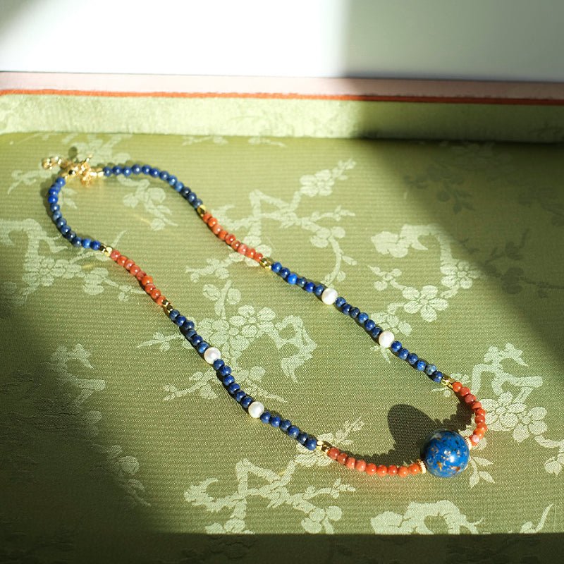 Dreamy Azure and Scarlet Necklace - Magic Bonus